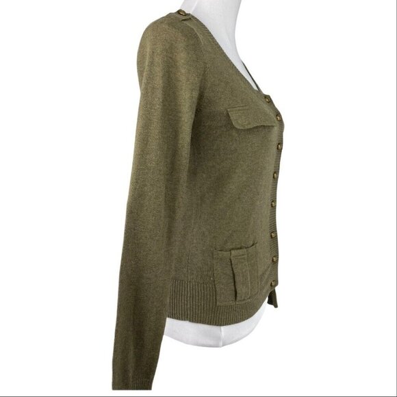 Kersh Women's Green Scoop Neck Designer Knit Cardigan‎ Sweater S/C33 - Picture 2 of 10